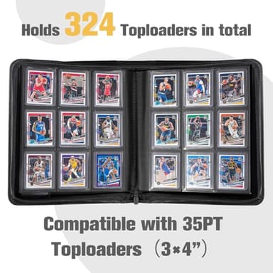 ProCase Top Loader Binder for Cards, Holds 324 Toploaders with 9 Pockets, Toploader Storage for Trading Cards or Sports Cards, Compatible with TCG, MTG in 3"x4" Toploaders -Lightblue - Image 2