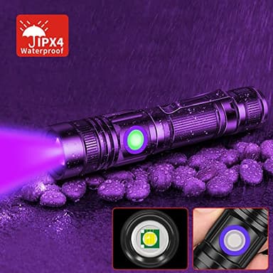 DARKBEAM UV 395nm Flashlight USB Rechargeable, Wood's lamp Black Light, Handheld Ultraviolet LED Portable with Clip, Resin Curing/Spot Scorpions/Fluorescer/Detector for Pet Dog Urine - Image 4