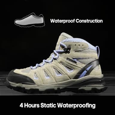 NORTIV 8 Women's Waterproof Hiking Boots Outdoor Trekking Camping Trail Hiking Boot Seeker,Size 5.5,Beige/Purple,Seeker - Image 2