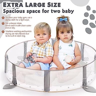 5-in-1 XL Large Baby Gym & Ball Pit, Play Mat & Play Gym, Combination Baby Activity Gym with Milestone Cards for Sensory Exploration and Motor Skill Development, Balls are not Included - Image 4