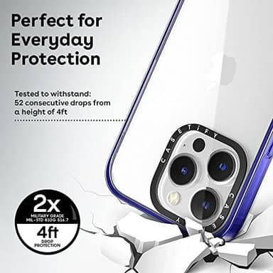 CASETiFY Compact iPhone 13 Pro Case [4 ft. 2X Military Grade Drop Protection/Slim/Lightweight] - Clouds - Clear Black - Image 5