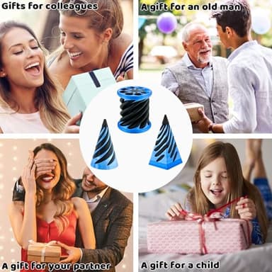 3 Packs Impossible Cone,Spiral Cone Fidget Toy Impossible Pyramid Passthrough Toy,3D Printed Spiral Cone Fidget Toy,Mini Vortex Thread Illusion Desktop Deco Souvenir Gift for Anxiety Relaxing - Image 6