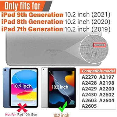 SUPLIK Kids Case for iPad 9th/8th/7th Generation - iPad 10.2 inch 2021/2020/2019 Case with Built-in Screen Protector, Durable Shockproof Handle Stand Kids Cover for Apple iPad 7/8/9 Gen, Pink - Image 2