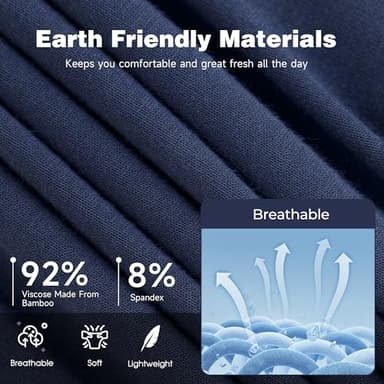 BAMBOO COOL Men's Ultra ComfortSoft Underwear, Moisture Wicking & Breathable No Ride Up Boxer Briefs with Fly, Multipack - Image 5