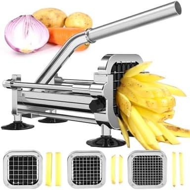 Befano French Fry Cutter, Stainless Steel Potato Cutter with 1/2 Inch, 3/8 Inch and 1/4 Inch Blades (Manual Cutter, 1/2 '' & 3/8 '' & 1/4 '' Blade) - Image 3