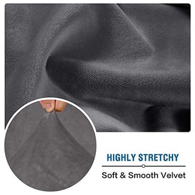 H.VERSAILTEX Velvet Stretch Couch Cushion Cover Plush Cushion Slipcover for Chair Loveseat Sofa Cushion Furniture Protector Seat Cushion Sofa Cover (3 Piece Sofa Cushion Covers, Grey) - Image 5