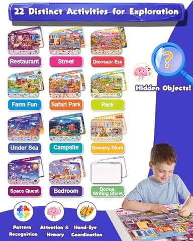 Baobrava Search and Find Game Books - Preschool Learning Activities for Kids Age 3-8, Travel Games for or Road Trip Car Airplane, Educational Seek Activity Birthday Gifts for Boys and Girls - Image 4