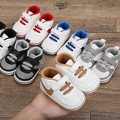 Clowora Unsex Baby Shoes Boys Girls Infant Sneakers Non-Slip Soft Rubber Sole Toddler Crib First Walker Lightweight Shoes (A03/Khaki,6-12 Months) - Image 4