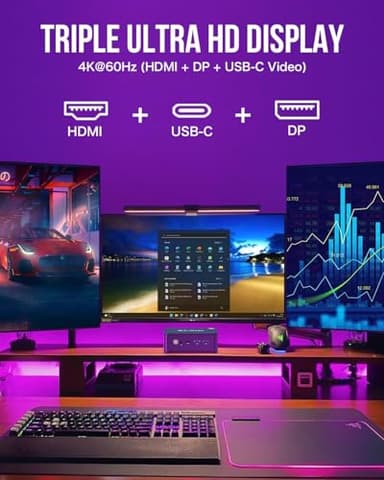 GMKtec Mini PC AMD Ryzen 7 5825U (Turbo 4.5GHz) Dual NIC 2.5G Gaming Desktop Computers 16GB DDR4 512GB SSD Dual LAN 2.5G/ WiFi 6E, USB3.2, USB-C, BT 5.2, DP, HDMI, Dual Fan - Image 7