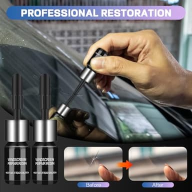 Windshield Repair Kit, 2 Bottles Nano Glass Crack Repair Liquid Quick Windshield Repair for Chips, Cracks, Bulls-Eye and Star-Shaped Crack. - Image 2