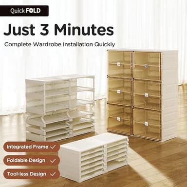 ANTBOX Portable Shoe Rack Organizer for Closet Entryway, Stackable Sneaker Storage Shoe Cabinet with Magnetic Clear Door, Large Plastic Storage containers Bins with Lids 10 Tiers 40 Pairs - Image 7