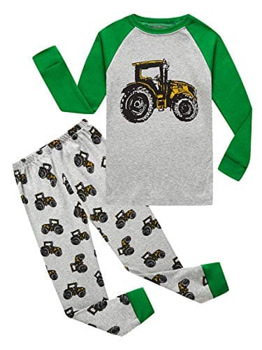 Family Feeling Tractor Baby Boys Long Sleeve Pajamas Sets Cotton Pyjamas Toddler Infant Kids 18-24 Months Grey - Image 1