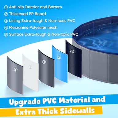 Niubya Foldable Dog Pool, Collapsible Hard Plastic Dog Swimming Pool, Portable Bath Tub for Pets Dogs and Cats, Pet Wading Pool for Indoor and Outdoor, 48 x 12 Inches - Image 4