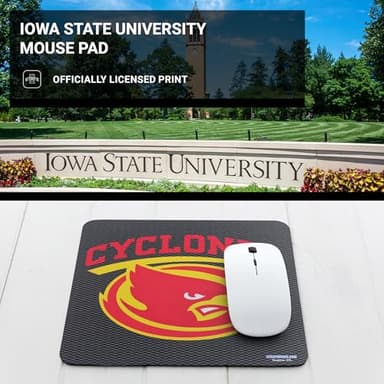 Iowa State University Mouse Pad, Cyclones Collegiate Team Gear, Carbon Cyclones - Image 2