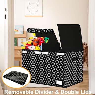 Meerainy Large Toy Storage Box with Lid,Sturdy Toys Storage Chest Bin Organizer for Kids,Boys,Girls,Stuffed Animal Storage for Living Room Area 25"x13" x16" - Image 6