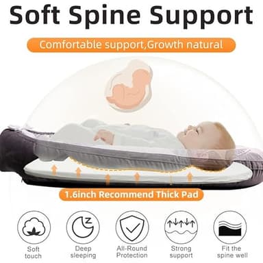 JOCUTE Baby Lounger - Baby Lounger for Newborn 0-24 Months, Ultra Newborn Babies Essentials Gifts, Baby Snuggle Nest Me Baby Lounger, Lightweight Infant Baby Lounger Cover (Grey Leaves) - Image 6