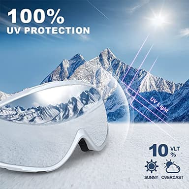 findway Ski Goggles OTG - Over Glasses Snow/Snowboard Goggles for Men, Women & Youth - 100% UV Protection - Image 3