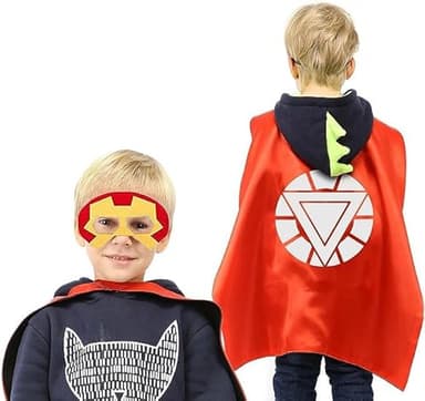 Dress Up Toys - Double Side Superhero Capes and Masks, Costumes Set for Kids - Ideal for Cosplay, Birthday Party, Christmas, Halloween - Fun Gift for 3-10 Year Old Boys and Girls - Image 4