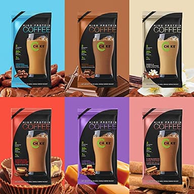 Chike High Protein Iced Coffee Sampler Pack, 20 G Protein, 2 Shots Espresso, 1 G Sugar, Keto Friendly and Gluten Free, 6 Single Serve Packets - Image 2