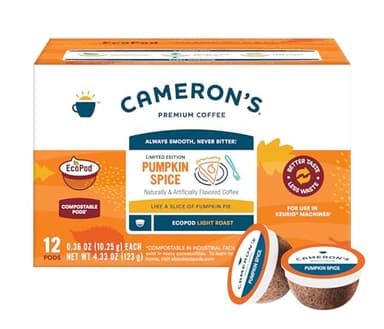 Cameron's Coffee Holiday Single Serve Pods, Flavored, Pumpkin Spice, 12 Count - Image 1
