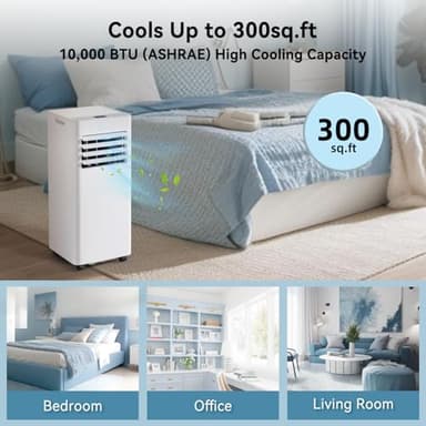 Aoxun 10000 BTU Portable Air Conditioners, 4-IN-1 AC Unit, Fast Cooling, Dehumidifier, Fan & 24H Timer Quiet Sleep, W/Remote Control, Window Kits, for Home/Office/Dorm - Image 3