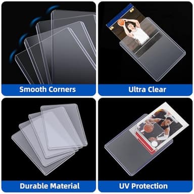 Arjiekwei 3"X 4" Card Sleeves Top Loaders for Cards, Baseball Protectors Hard Plastic, Premium Toploaders, Card Holder for Sports Baseball Trading Football Game Cards (100 Top Loaders) - Image 3