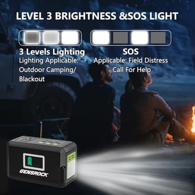 GENSROCK Portable Power Bank, 24,000mAh Portable Laptop Charger with 150W Peak AC Outlet, 8-Port Compatible with iPhone Series, MacBook, Dell, Samsung for Outdoor Camping Home Office Emergency. - Image 8