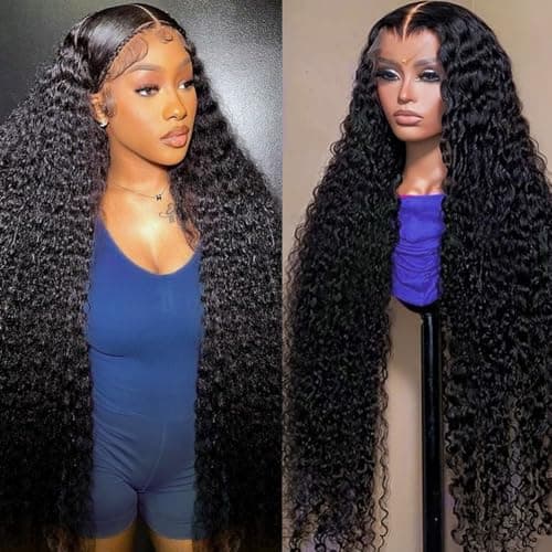 Segsavor 32 Inch 13x6 Deep Wave Lace Front Wigs Human Hair 200% Density HD Lace Front Wigs Human Hair Pre Plucked Natural Color Glueless Wig 100% Virgin Lace Front Wigs for Women - Image 1