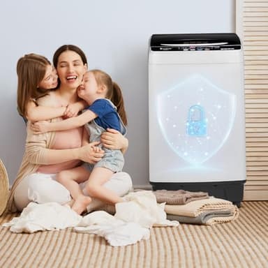 Winado White 15.6Lbs Top Load Portable Washer, 10 Wash Programs, 8 Water Levels, 2-in-1 Washer and Dryer Combo, High Efficiency, Fully Automatic, Low dB Noise, Ideal for Apartments, RV, Camping - Image 7