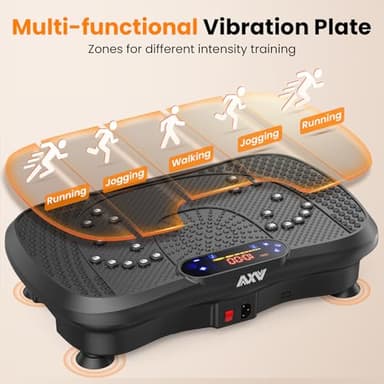 AXV Vibration Plate Fitness Platform Exercise Machine Vibrating Lymphatic Drainage Shaking Full Body Shaker Workout Vibrate Stand Shake Board Sport Gym for Weight Loss Fat Burner for Women Men - Image 8