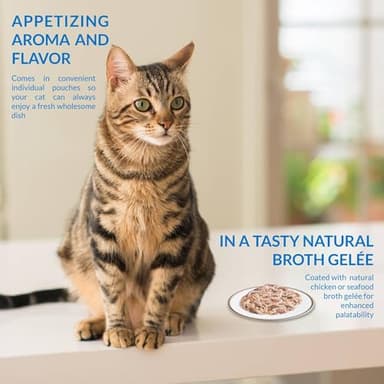 Inaba Twin Packs for Cats, Shredded Chicken & Broth Gelée Side Dish/Topper Pouch, 1.4 Ounces per Serving, 16 Servings, Tuna & Chicken with Scallop Recipe in Scallop Broth - Image 3