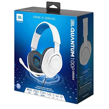 JBL Quantum 100P - Wired Over-Ear Gaming Headset with a Detachable mic, QuantumSOUND Signature, Memory Foam Comfort, Compatible with Windows Sonic Surround Sound (White) - Image 7
