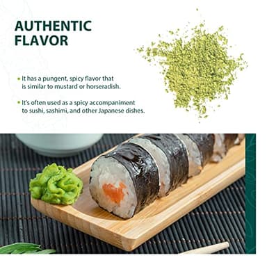Soeos Wasabi Powder 1.25 oz (35g), Gluten Free, Vegan, Premium Wasabi Powder for Sushi and Sashimi - Image 5