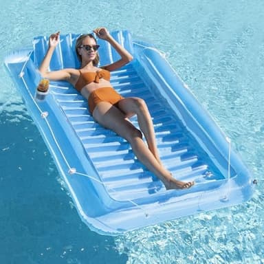 Inflatable Pool Floats Lounger for Adults, Blow Up Tanning Pool Raft Sun Tan Tub with Inflatable Pillow for Family Outdoor, Garden, Backyard Summer Water Party (14+ Year Old) - Image 4