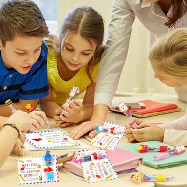 30 Set Cute Multicolor Pens in One 4-in-1 Fun Pens Bulk with 30 Gift Cards for Kindergarten Party End of Year Student Gift Bulk Office School Exchange Gifts - Image 4