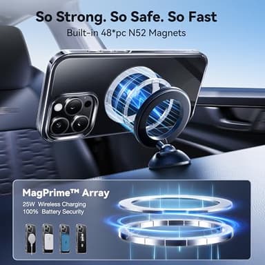 CASEKOO Ultra Magnetic Stand for iPhone 16 Pro Case Clear [Compatible with MagSafe] [16FT Military-Grade Protection] Transparent Slim Phone Ring 16 Pro Phone Cover 6.3 inch, Clear - Image 4