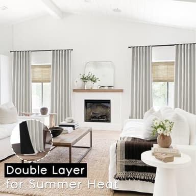 PANELSBURG 90 Inch Blackout Drapes for Nursery Girl Boy Neutral Curtains for Living Room Bedroom Light Grey Black Out Curtains 90 Inch Long Thermal Drapes - Image 3