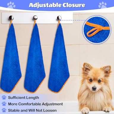 Glittme 3Pcs Dog Towels, Soft and Absorbent for Drying Dogs, Medium, Quick Drying, Microfiber, 35"x20, Blue - Image 4