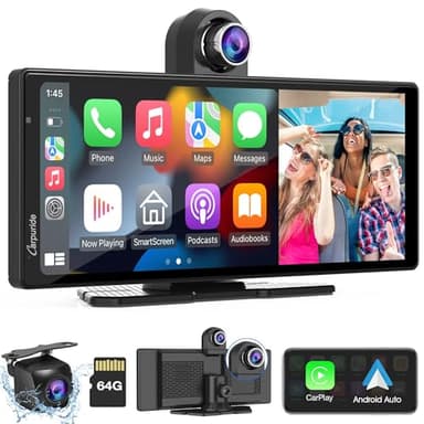 2025 Carpuride W903 Wireless Carplay & Android Auto with Dash Cam - 9.3" HD IPS Touch Car Play Screen for Car, 4K Front & 1080P Rear Camera, Loop Recording, Bluetooth Audio, Mirror Link, GPS, Siri - Image 1