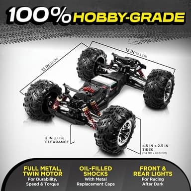 LAEGENDARY Remote Control Car, Hobby Grade RC Car 1:10 Scale Brushed Motor with Two Batteries, 4x4 Off-Road Waterproof RC Truck, Fast RC Cars for Adults, RC Cars, Remote Control Truck - Image 4