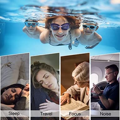 Swimming Ear Plugs for Adults,3 Pairs Waterproof Reusable Silicone Swim Earplugs for Swimming Surfing Snorkeling Showering and Water Pool,Beach,Ocean (Adults & Teens 14+) - Image 3