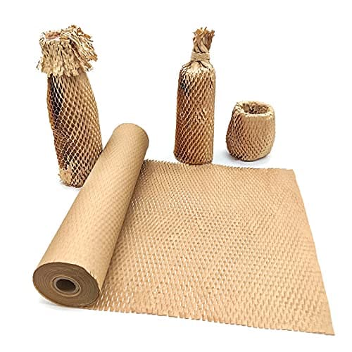 Honeycomb Packing Paper, 15" x 131' Packing Paper Substitute Alternative for Bubble Cushioning Wrap for Moving Shipping Packaging, Recyclable Moving Supplies Bubble Packing Wrap Protective Roll - Image 1