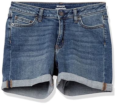 Amazon Essentials Women's Mid-Rise Slim Fit 4" Denim Shorts, Vintage Wash, 12 - Image 7