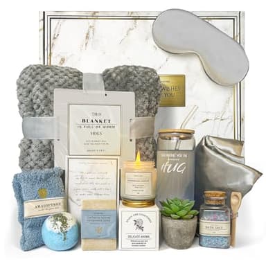 Get Well Soon Gift Baskets - 12PC Care Package for Women After Surgery, Birthday, Sympathy & Grief Gifts (Grayish) - Image 1