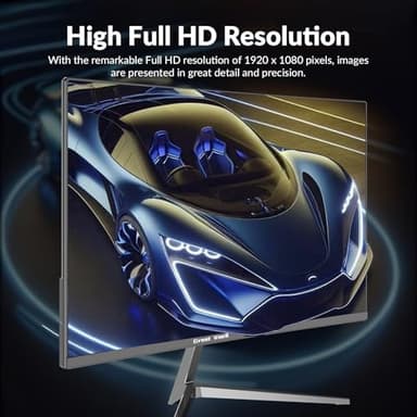 Great voell 24 Inch Curved Monitor, Full HD 1080P, 100Hz Refresh Rate, 120% sRGB, 3-Side Ultra-Slim Bezel, Blue Light Filter, HDMI VGA Inputs, for Home Office Dorm – Black - Image 7