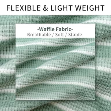 KYEESE 2Pack Waffle Dog Shirts for Small Dogs Stretchy T-Shirts Lightweight Tank Top Sleeveless Striped Vest Breathable Cat Tee, Medium, Green+Striped - Image 5