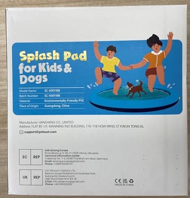 Peteast Dog Splash Pad 59" Anti-Slip Dog Pools for Large Dogs 0.58 mm Thick Dog Sprinkler Water Toy - Image 12