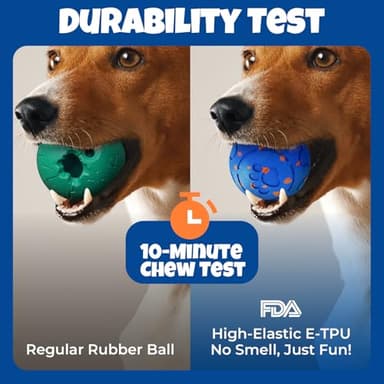 Fsitego Dog Balls: Interactive Dog Ball Auto Rolling - Interactive Dog Toys for Aggressive Chewers - Bouncy & Throwable, Type-C Rechargeable, Washable, for Small & Medium & Large Dogs – Blue - Image 3