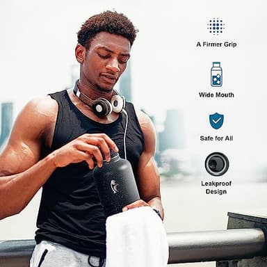 Coolflask 64 oz Insulated Water Bottle with Straw&3 Lids, Half Gallon Insulated Water Jug Galaxy Large Metal Stainless Steel Flask for Gym, Sports and Office, Keep Cold 48H Hot 24H, Starry Night - Image 5