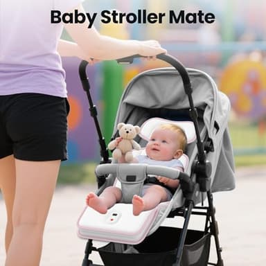 Baby Stroller Cooling Pad,Car Seat Cooler with 2 Built-in Blower Fan| 10h maxRuntime & 10000mAh Battery | 3-Speed Adjustable & Breathable 3D Mesh, Carseat Cushion,Baby Essentials in Summer - Image 7